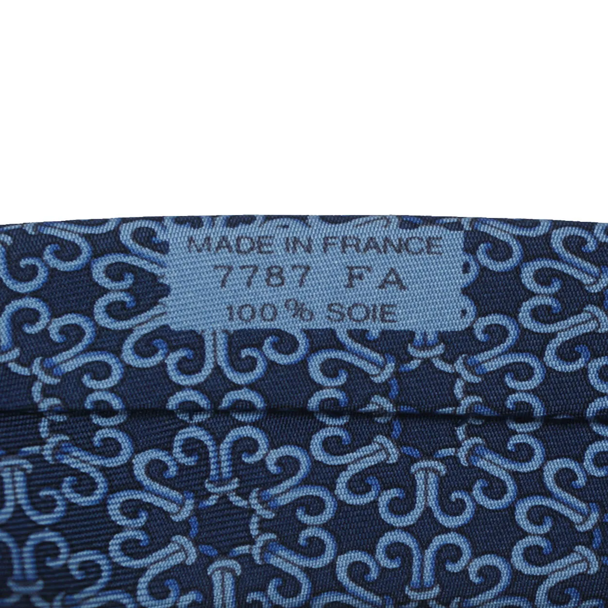 Vintage Hermes Tie Silk Twill 7787 FA Blue Necktie Made in France