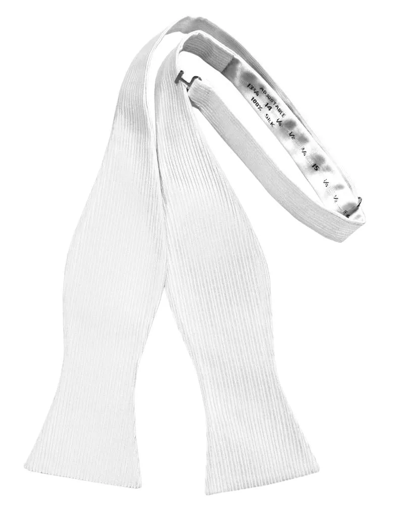 White Faille Silk Self Tie Bow Tie