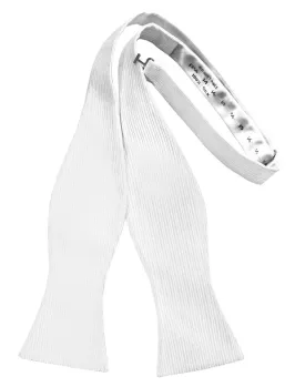 White Faille Silk Self Tie Bow Tie