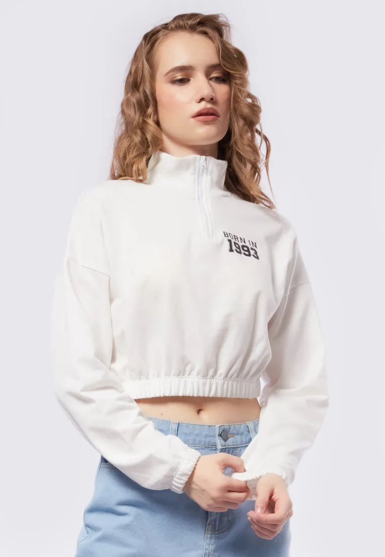 Zipper Crop Sweatshirt