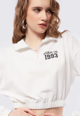 Zipper Crop Sweatshirt