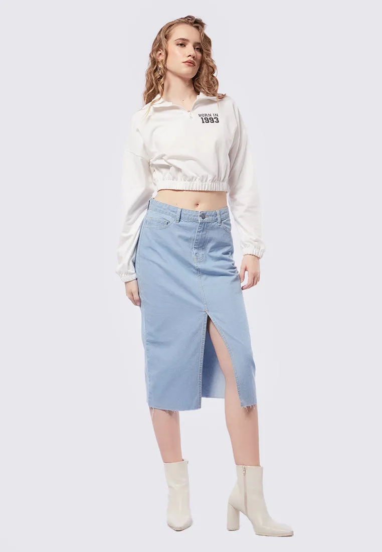 Zipper Crop Sweatshirt