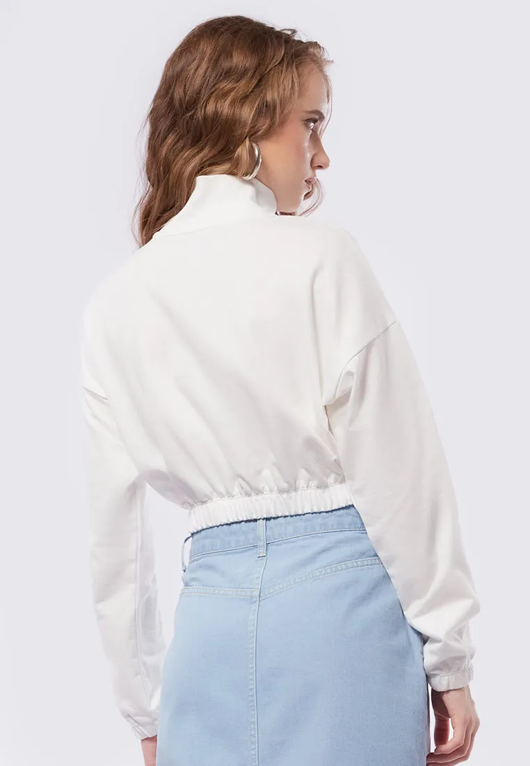 Zipper Crop Sweatshirt